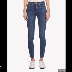 Rag & Bone High Rise Ankle Skinny Jeans in Manson Wash Raw Hem Size 28
